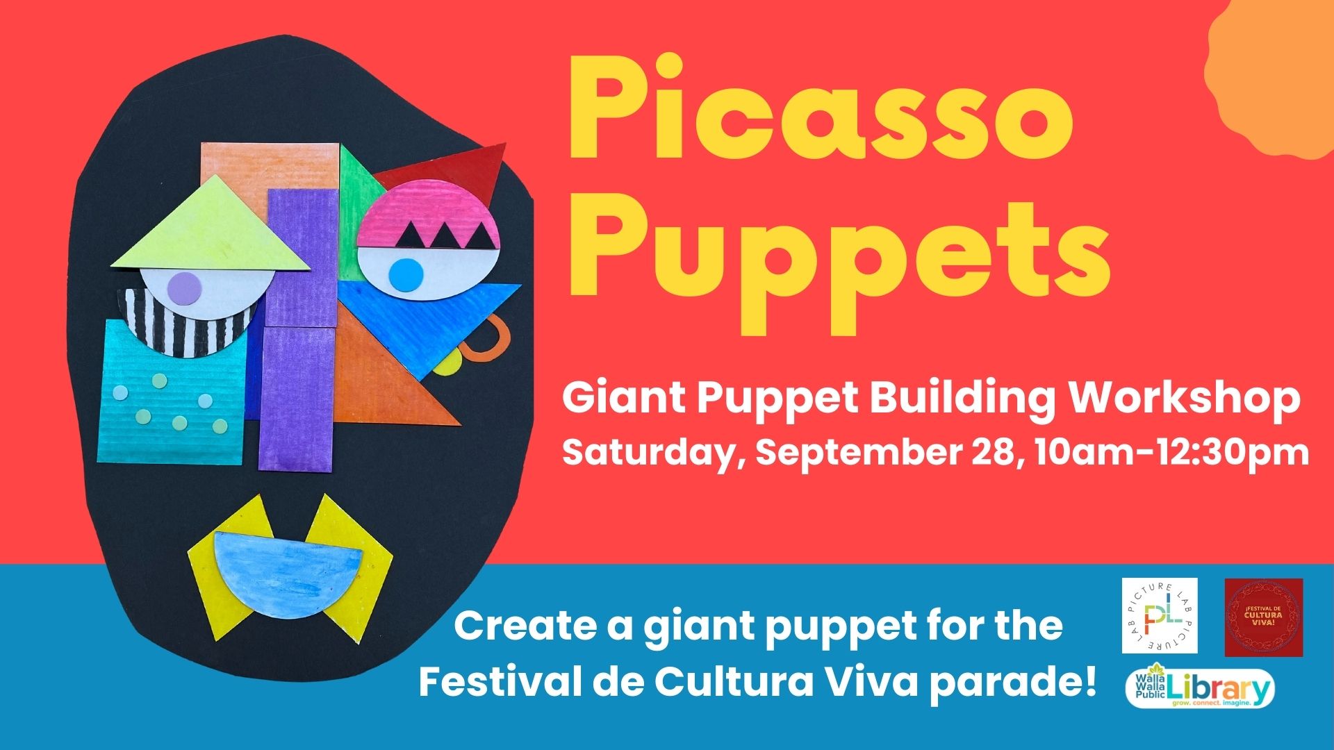 Giant Picasso Puppets Workshop Saturday September 28 10am-12pm