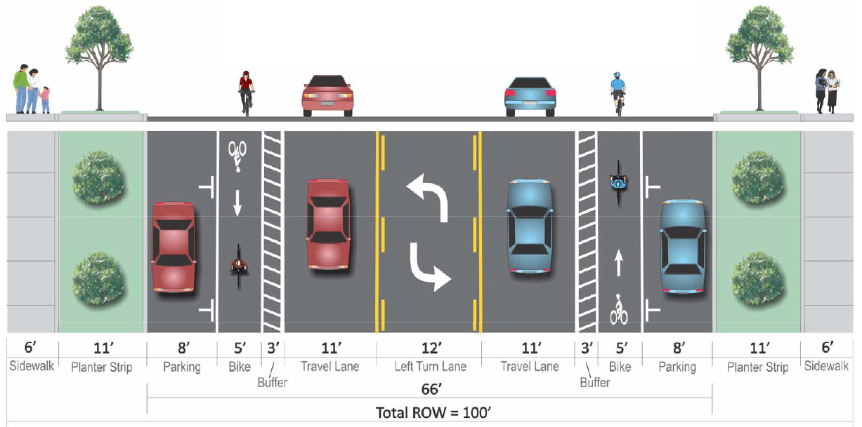 The selected alternative for Poplar Street