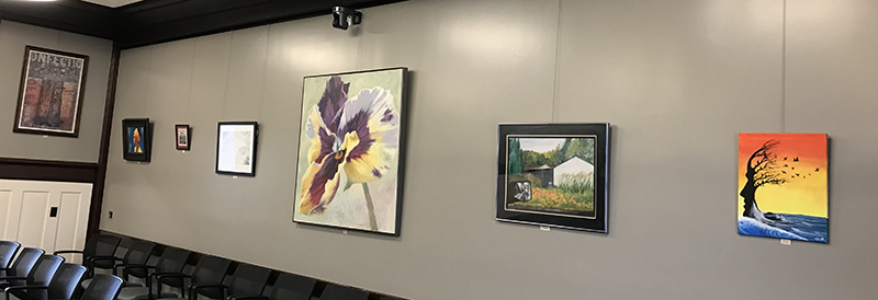 The 2022 collection of artwork on display in the City Council Chambers