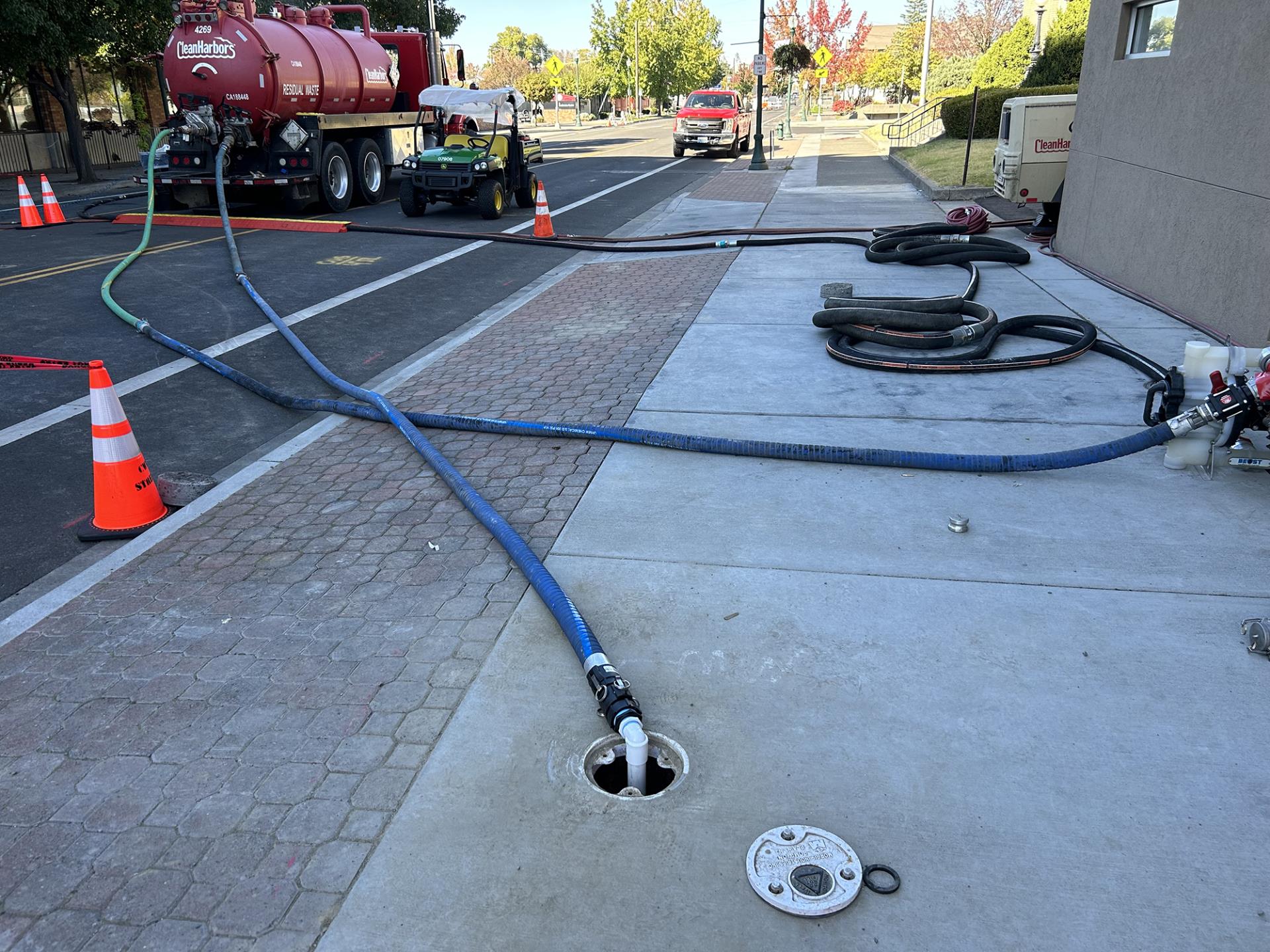 Contaminated water is extraction from a groundwater monitoring well.