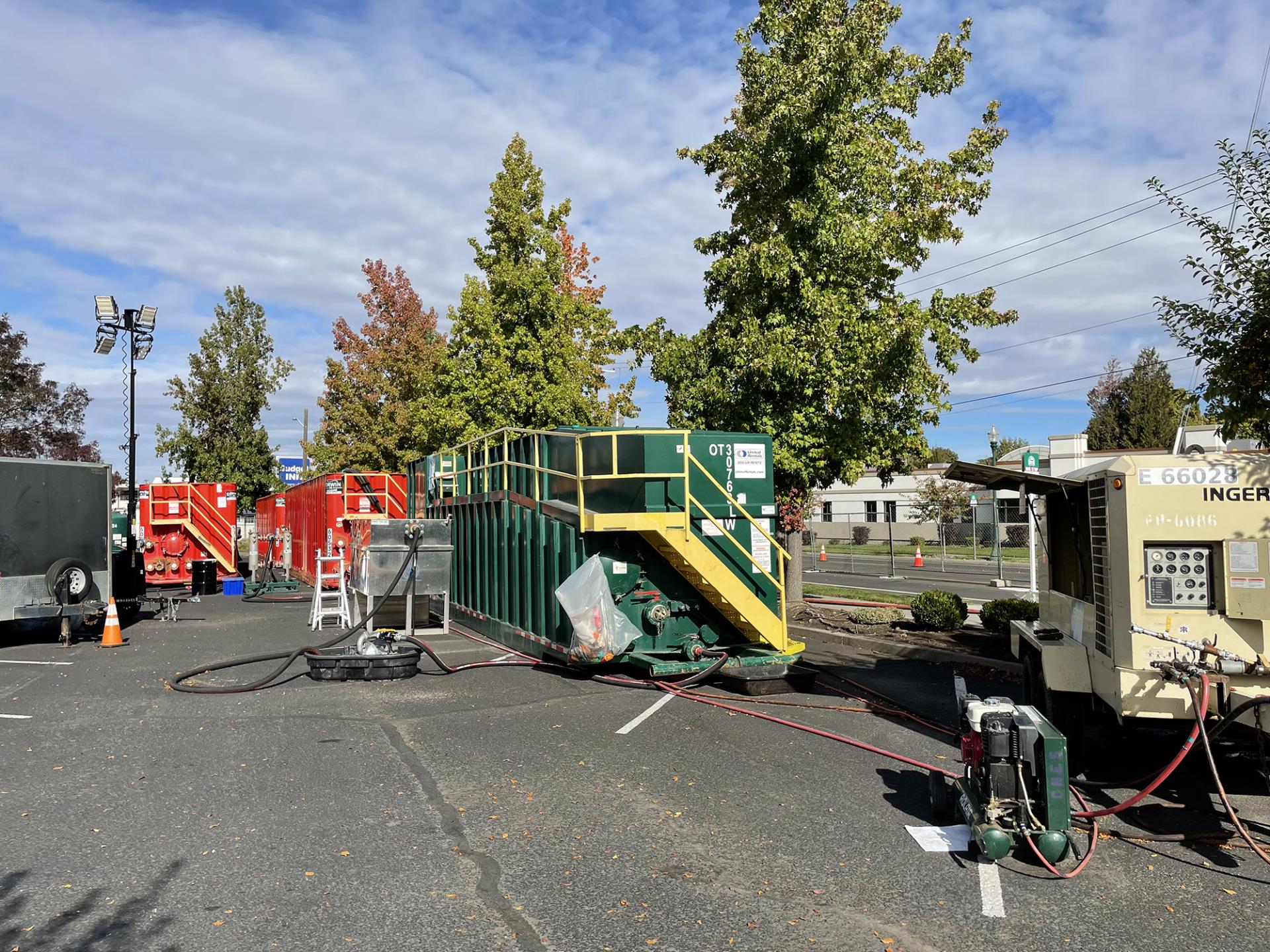 Part of the six-stage filtration system that filters contaminants out of the water pumped from the monitoring wells and sumps.