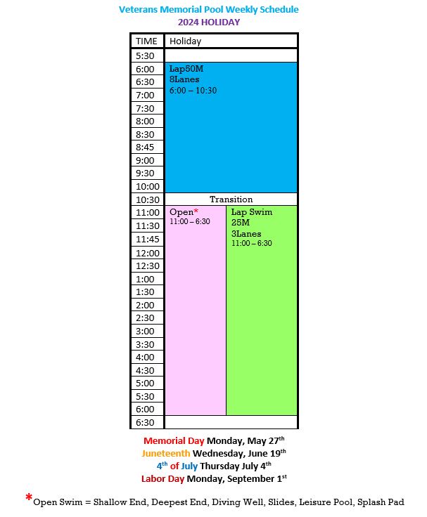 Holiday Schedule